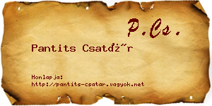 Pantits Csatár névjegykártya